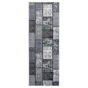 vidaXL Gångmatta grå BCF med blockmönster 80x150 cm