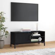 vidaXL Tv-bänk svart 90x30x40 cm massiv furu