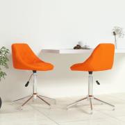vidaXL Snurrbara matstolar 2 st orange konstläder
