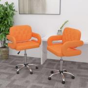 vidaXL Snurrbara matstolar 2 st orange konstläder