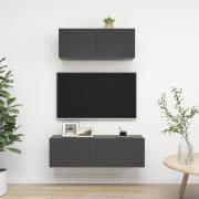 vidaXL TV-skåp 2 delar grå konstruerat trä