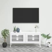 vidaXL Tv-bänk vit 105x35x50 cm stål