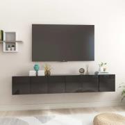 vidaXL Hängande TV-skåp 3 st svart högglans 60x30x30 cm