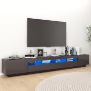 vidaXL TV-bänk med LED-belysning grå högglans 260x35x40 cm