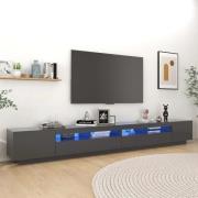 vidaXL TV-bänk med LED-belysning grå 300x35x40 cm
