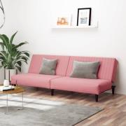 vidaXL Bäddsoffa 2-sits rosa sammet