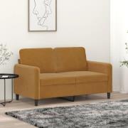 vidaXL 2-sitssoffa brun 120 cm sammet