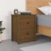 vidaXL Sängbord honungsbrun 50x35x61,5 cm massiv furu