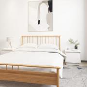 vidaXL Sängbord 2 st vit 35x34x32 cm massiv furu