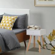 vidaXL Sängbord 2 st massiv furu 40x30x61 cm vit