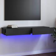 vidaXL Tv-bänk med LED-belysning grå högglans 120x35x15,5 cm