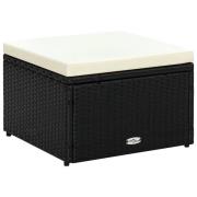 vidaXL Fotpall ottoman 53x53x30 cm konstrotting svart