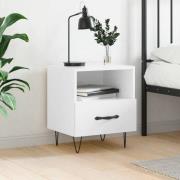 vidaXL Sängbord vit högglans 40x35x47,5 cm konstruerat trä