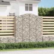 vidaXL Gabion bågformad 200x30x220/240 cm galvaniserat järn