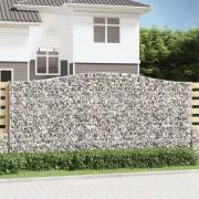 vidaXL Gabion bågformad 400x30x180/200 cm galvaniserat järn