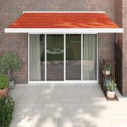 vidaXL Markis infällbar orange och brun 3,5x2,5 m tyg&aluminium