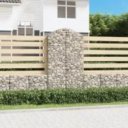 vidaXL Gabion bågformad 100x30x180/200 cm galvaniserat järn