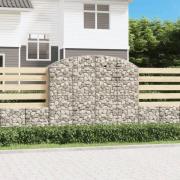 vidaXL Gabion bågformad 200x50x160/180 cm galvaniserat järn