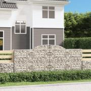 vidaXL Gabion bågformad 300x50x120/140 cm galvaniserat järn