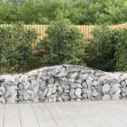 vidaXL Gabion bågformad 400x50x60/80 cm galvaniserat järn