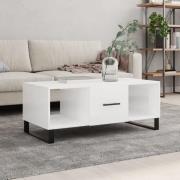 vidaXL Soffbord vit högglans 102x50x40 cm konstruerat trä