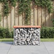 vidaXL Trädgårdsbänk gabion-design 63x31,5x42 cm massivt douglasträ