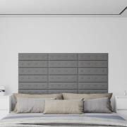 vidaXL Väggpaneler 12 st grå 60x15 cm konstläder 1,08 m²