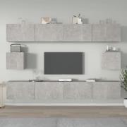vidaXL Tv-skåp 6 delar betonggrå konstruerat trä