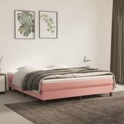vidaXL Pocketresårmadrass rosa 180x200x20 cm sammet