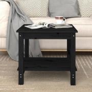 vidaXL Soffbord svart 50x50x45 cm massivt furu