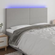 vidaXL Sänggavel LED ljusgrå 180x5x118/128 cm tyg