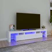 vidaXL Tv-bänk med LED-belysning Vit högglans 200x36,5x40 cm