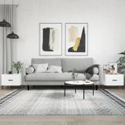 vidaXL Soffbord 2 st vit 50x50x40 cm konstruerat trä