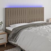 vidaXL Sänggavel LED taupe 160x5x118/128 cm tyg