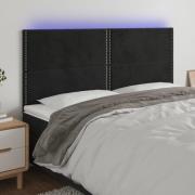 vidaXL Sänggavel LED svart 160x5x118/128 cm sammet