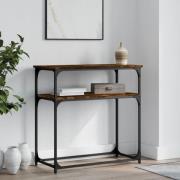 vidaXL Avlastningsbord rökfärgad ek 75x35,5x75 cm konstruerat trä