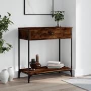 vidaXL Avlastningsbord rökfärgad ek 75x34,5x75 cm konstruerat trä