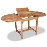 vidaXL Trädgårdsbord utdragbart (110-160)x80x75cm massiv teak