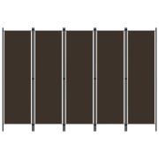vidaXL Rumsavdelare 5 paneler brun 250x180 cm