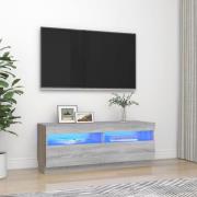 vidaXL Tv-bänk med LED-belysning grå sonoma 100x35x40 cm