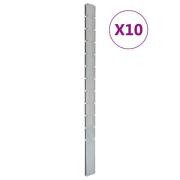 vidaXL Staketstolpar 10 st silver 280 cm galvaniserat stål