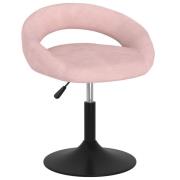 vidaXL Snurrbar matstol rosa sammet
