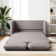 vidaXL Golvbäddsoffa 2-i-1 taupe 112x174x55 cm tyg