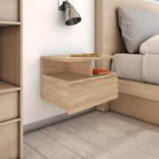 vidaXL Svävande sängbord 2 st sonoma-ek 40x31x27 cm konstruerat trä