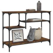 vidaXL Konsolbord med hyllor rökfärgad ek 100x35x75 cm