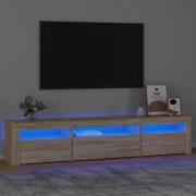 vidaXL Tv-bänk med LED-belysning sonoma ek 195x35x40 cm