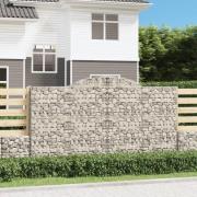 vidaXL Gabion bågformad 300x30x160/180 cm galvaniserat järn