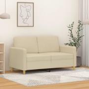 vidaXL 2-sitssoffa gräddvit 120 cm tyg