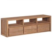 vidaXL TV-bänk massiv teak med naturlig finish 120x30x40 cm