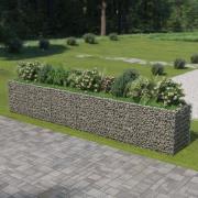 vidaXL Planteringsgabion upphöjd galvaniserat stål 540x90x100 cm